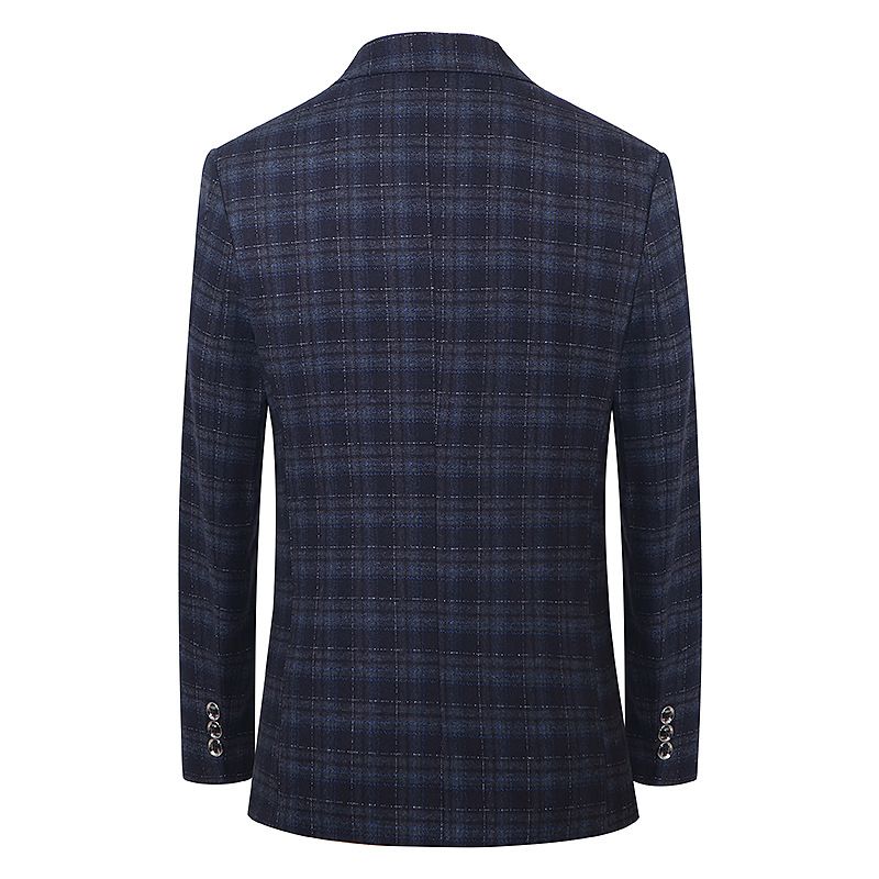 2023 Blazere Til Mænd Casual Plaid Slim Fit Enkeltradede To Knapper