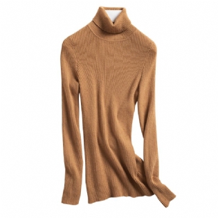 2023 Efterår Og Vinter Ny Højhalset Uldsweater Dame Pullover Sweater Slim-fit Bundskjorte Fortykket Reverstrøje
