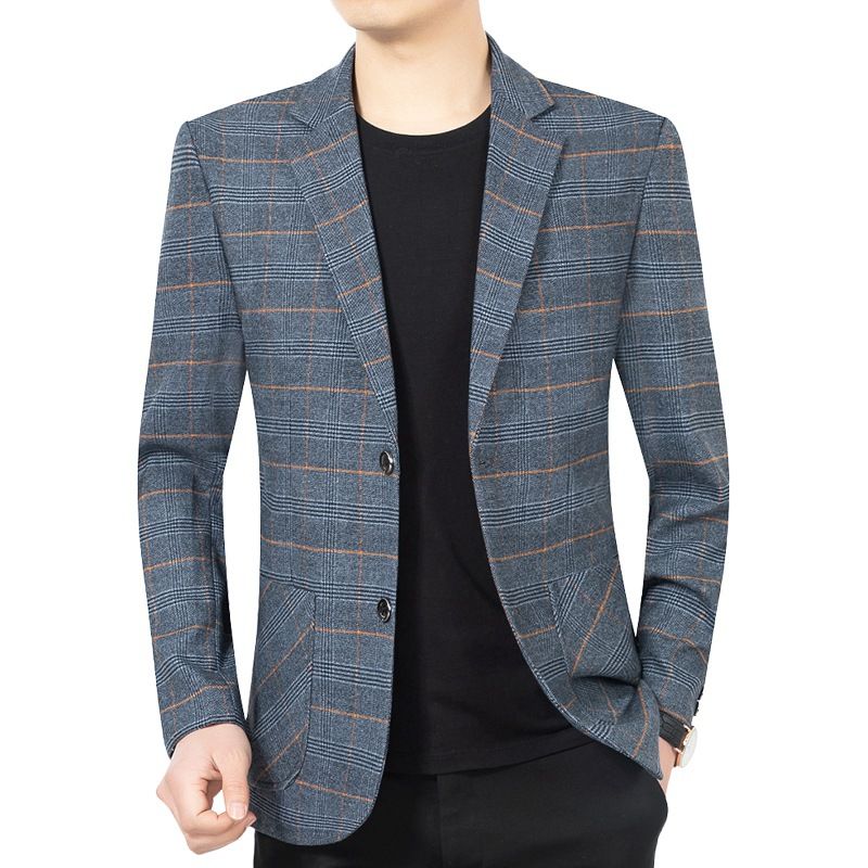 2023 Forår Og Efterår Blazer Mænds Afslappet Plaid Trend