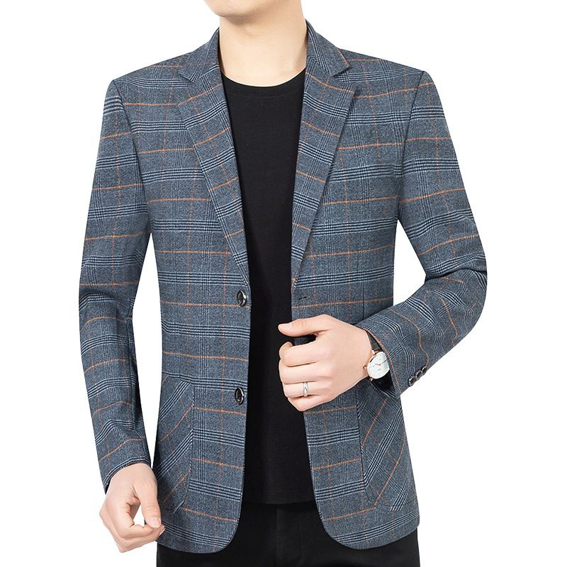 2023 Forår Og Efterår Blazer Mænds Afslappet Plaid Trend