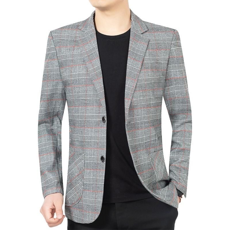 2023 Forår Og Efterår Blazer Mænds Afslappet Plaid Trend