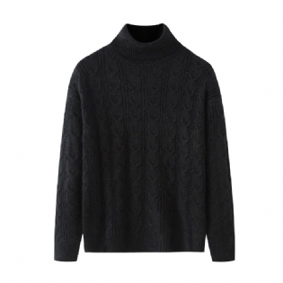 2023 Jacquard Texture Trend Løs Strikket Sweater Rullekrave Varm