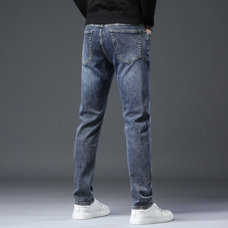 2023 Lys Farve Tynde Jeans Til Mænd Stretch Slim Fit Lige Mode Casual