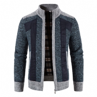 2023 Mænds Stativ Krave Sweater Syning Fleece Strik Stor Størrelse Casual Frakke