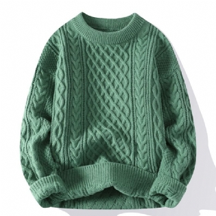 2023 Mode Trend Ensfarvet Pullover Sweater Mand Smuk Løs Afslappet Frakke