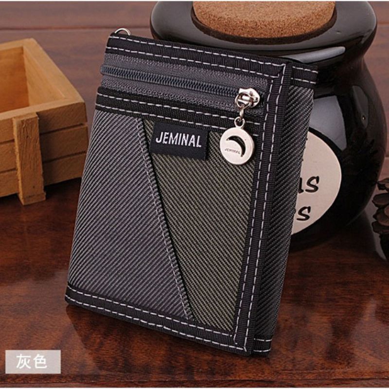 2023 New Retro Short Jamie Road Canvas Wallet Mænd Trifold Student Stof