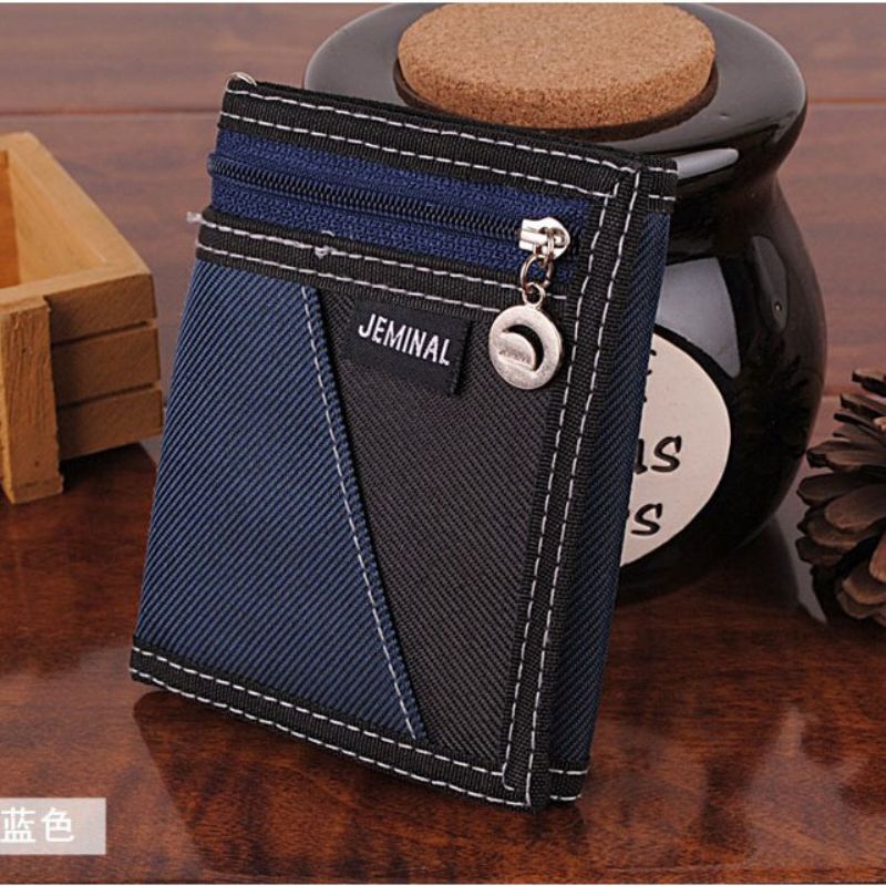 2023 New Retro Short Jamie Road Canvas Wallet Mænd Trifold Student Stof