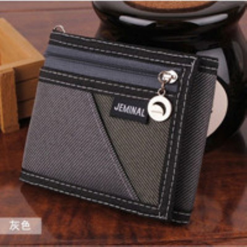 2023 New Retro Short Jamie Road Canvas Wallet Mænd Trifold Student Stof