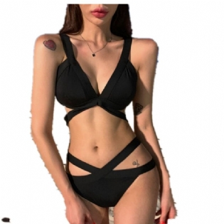 2023 Nyt Badetøj Feminin Bikini Smuk Ryg Tre-punkts Strap Split Badedragt