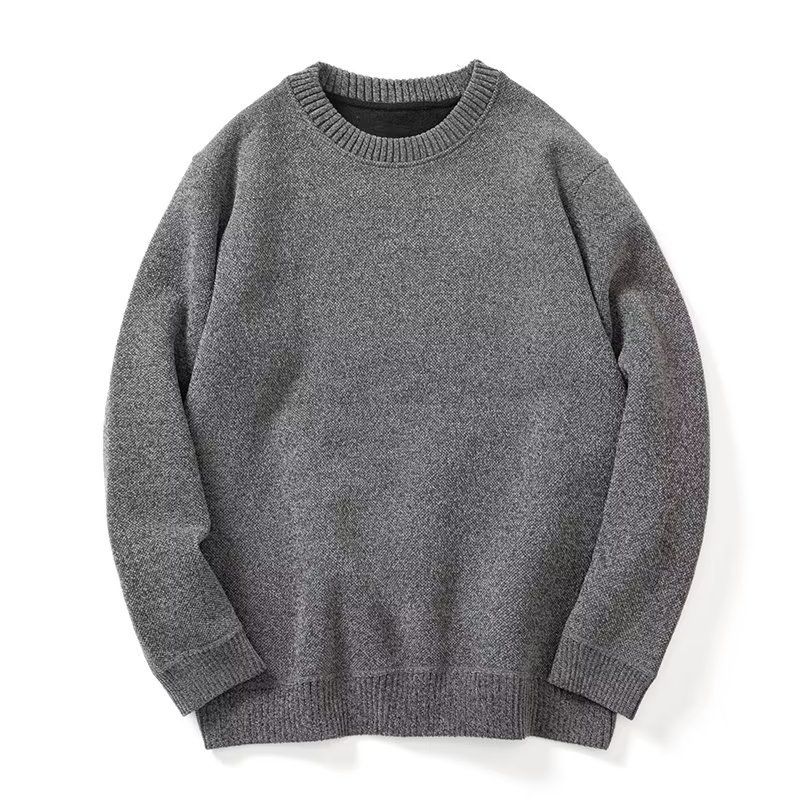 2023 Retro Sweater Med Rund Hals Til Mænd Løs Afslappet Trøje Strik