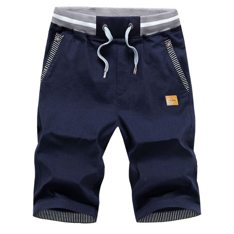 2023 Sommer Nye Mænds Cropped Linned Shorts Slim Fit Åndbar Tynd Sektion