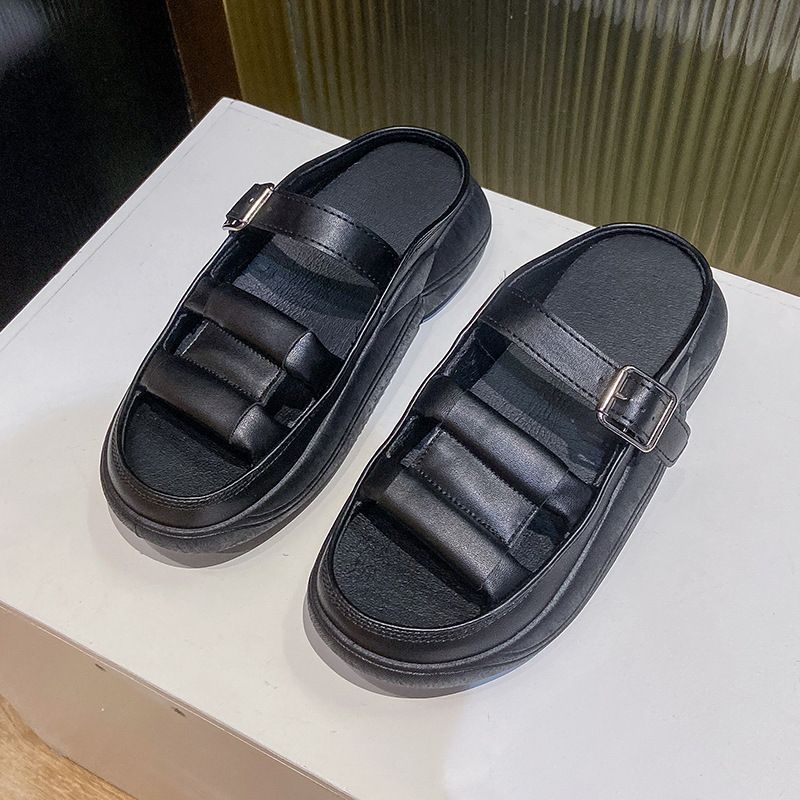 2023 Sommer Nye Slip-on Sandaler Dame Platform Hjemmesko Retro Casual Strandsko