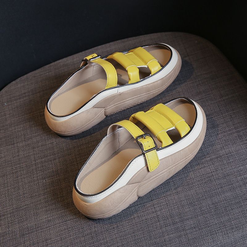 2023 Sommer Nye Slip-on Sandaler Dame Platform Hjemmesko Retro Casual Strandsko