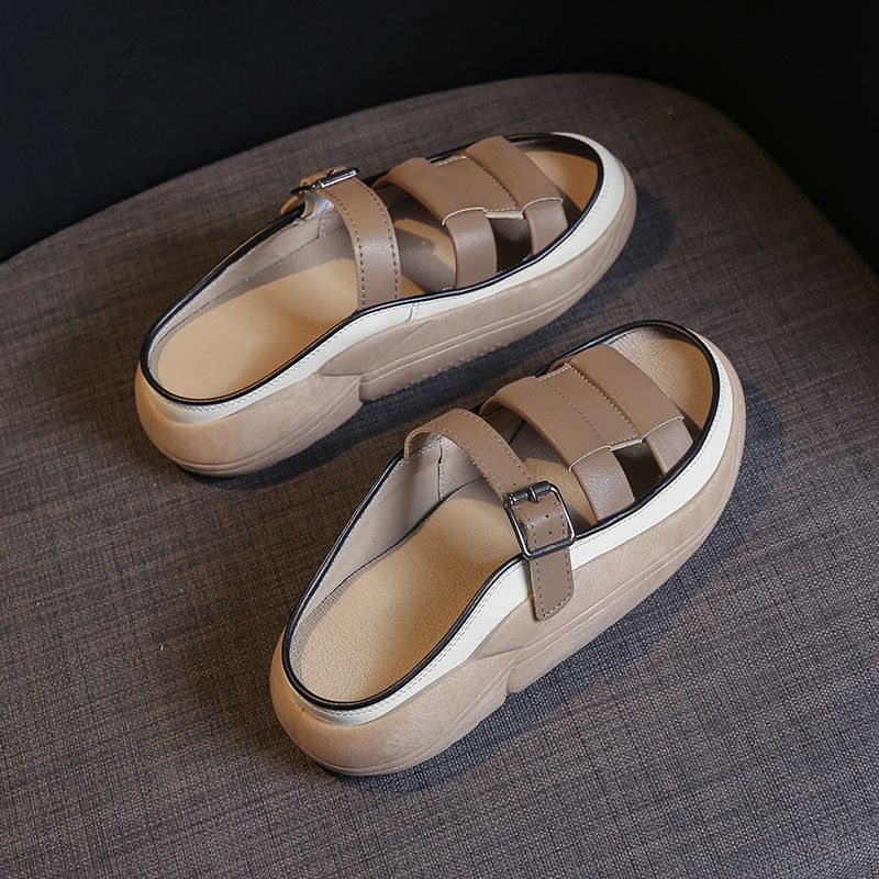 2023 Sommer Nye Slip-on Sandaler Dame Platform Hjemmesko Retro Casual Strandsko