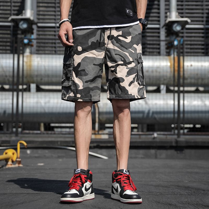 2023 Sommer Tooling Shorts Herre Camouflage Fem Point Løs Afslappet Sportsstrand