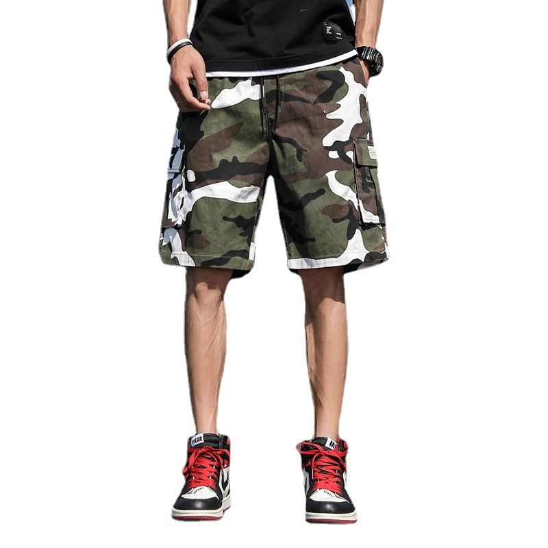 2023 Sommer Tooling Shorts Herre Camouflage Fem Point Løs Afslappet Sportsstrand