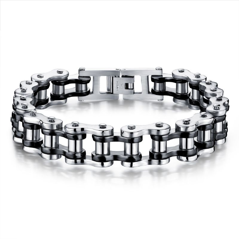 Armbånd Titanium Stål Herrearmbånd Rock Personality Motorcykelkæde Cykelarmbånd