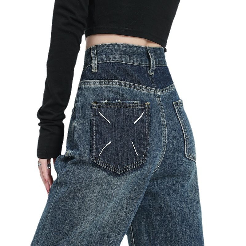 Bredt Ben Lige Ben Jeans Dame Retro Højtaljet Ben