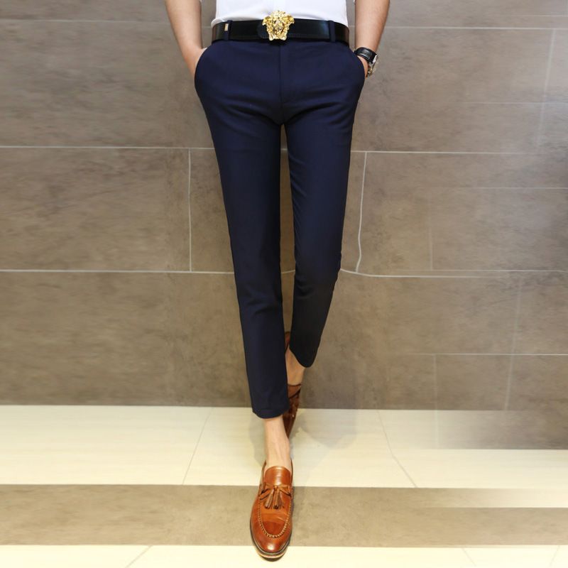 Bukser Herrebukser Slim Cropped Casual Elastik