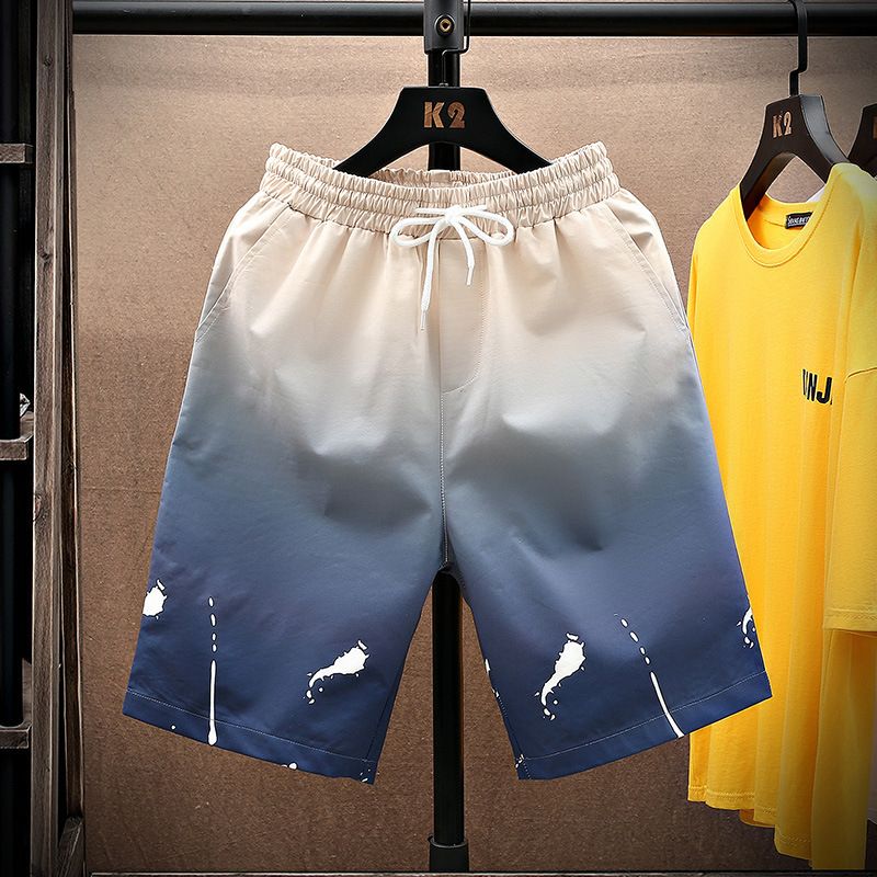 Bukser Sommer Sports Shorts Mænd Gradient Farve Casual Fem Points Løs Lige