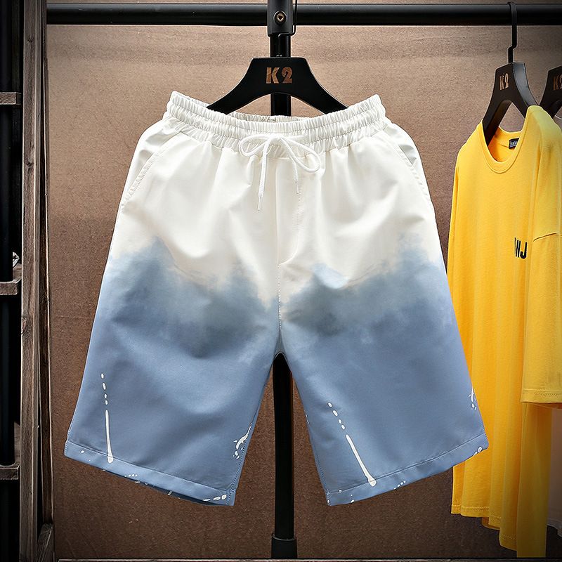 Bukser Sommer Sports Shorts Mænd Gradient Farve Casual Fem Points Løs Lige