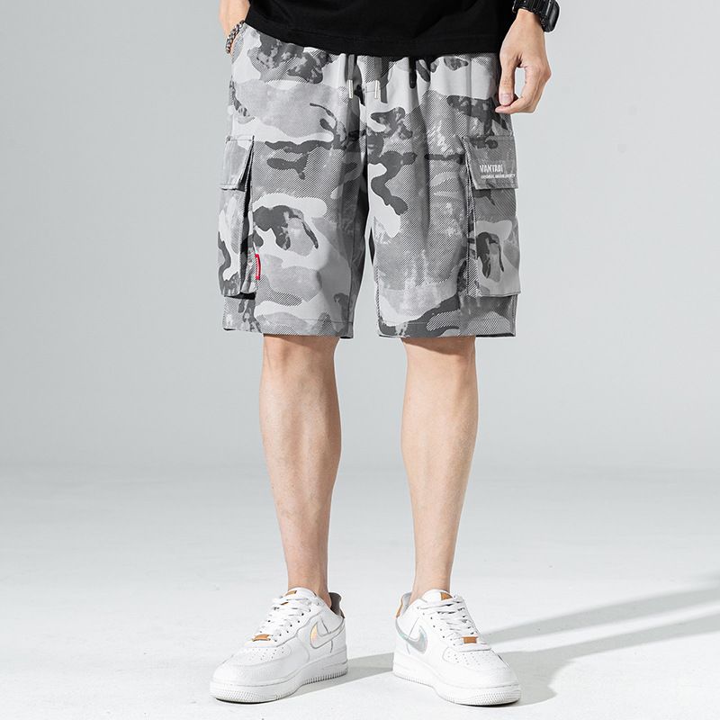 Camouflage Casual Cargo Shorts Mænd Løs Lige Strand