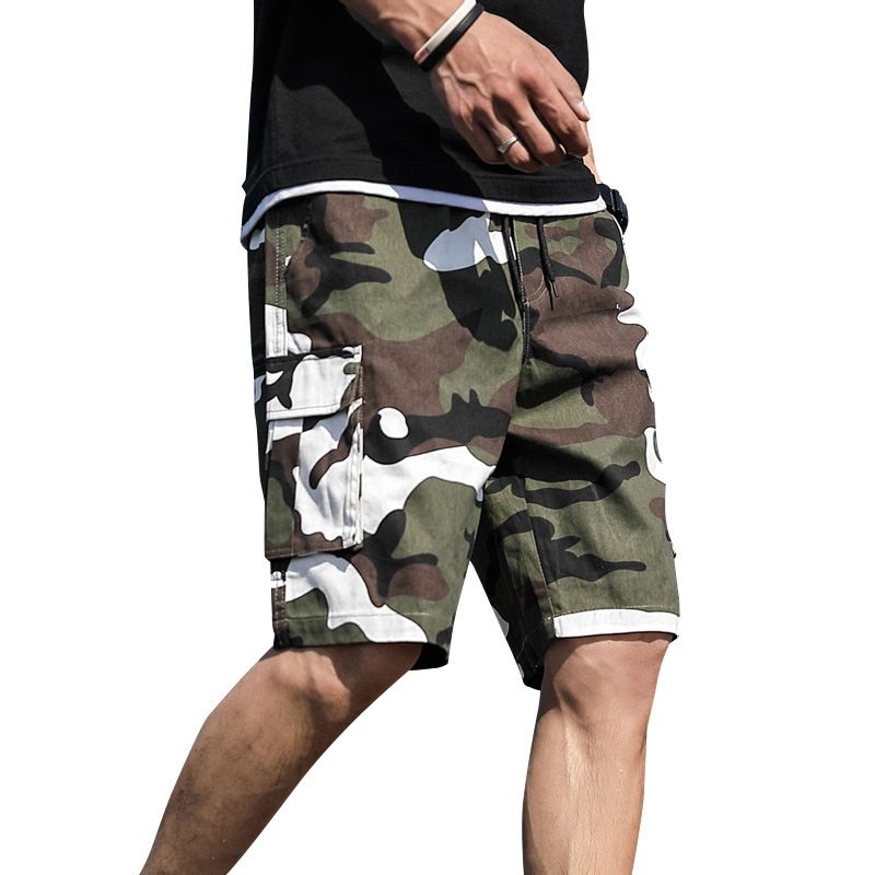 Camouflage Løse Casual Shorts Til Mænd Arbejdstøj