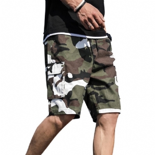 Camouflage Løse Casual Shorts Til Mænd Arbejdstøj