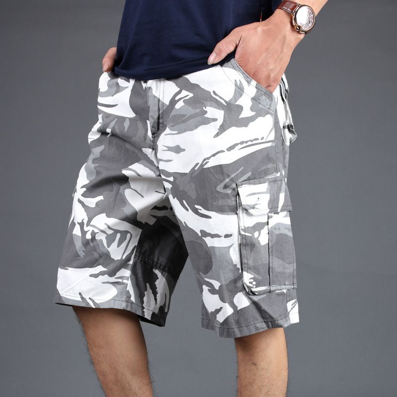 Camouflage Shorts Mænd Multi-pocket Tooling Fem Point