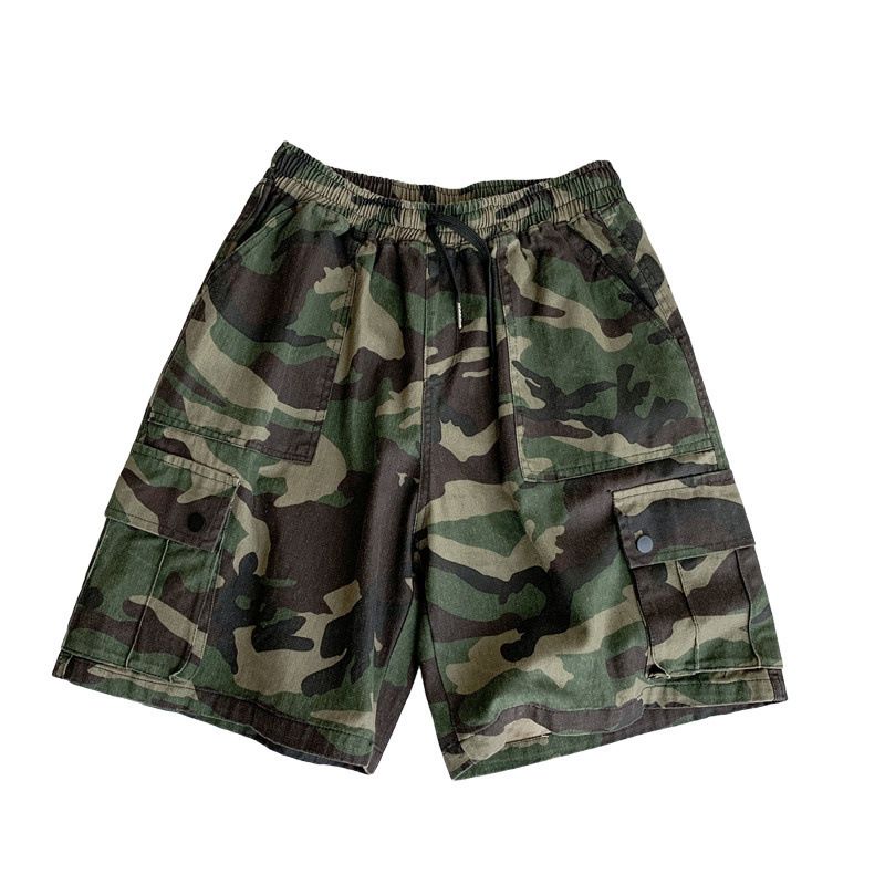 Camouflageshorts Casual Mænd Sommer Tynde Lige Løse Værktøj Fem Punkter