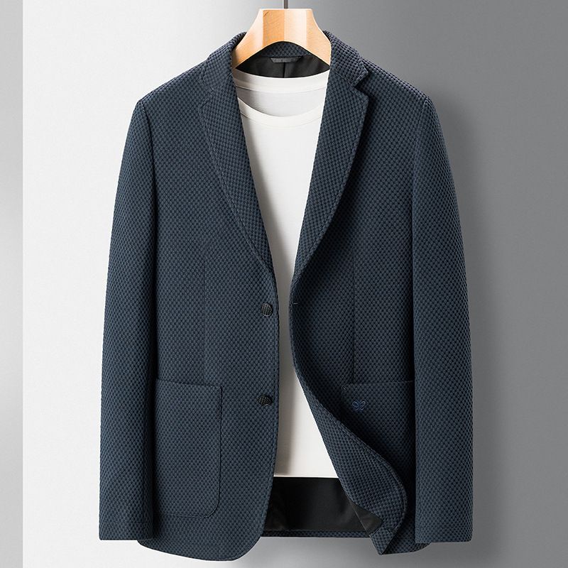 Casual Blazers Herre Efterår Og Vinter Business Single Western Strikket Broderijakke