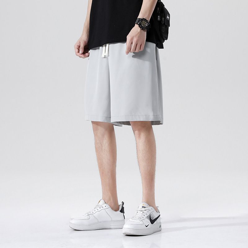 Casual Shorts Herre 2023 Sommer Ny Trend Løs Ensfarvet Lige Sport Tynde Sektion Fem Punkter