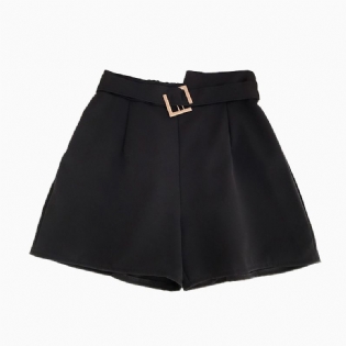 Chiffon-shorts Med Brede Ben Høj Talje Afslappet Lige