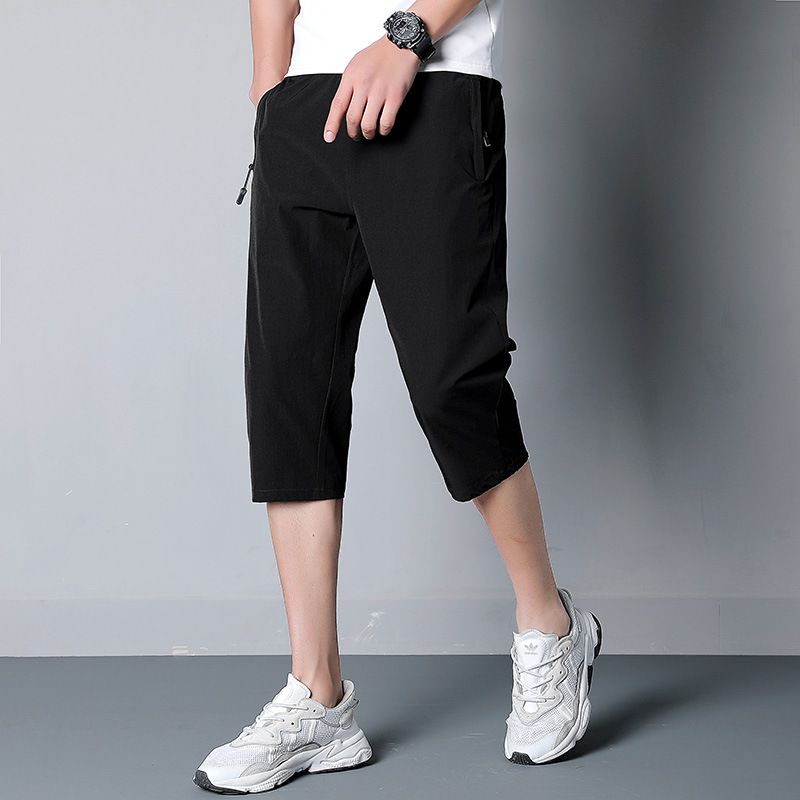 Cool Cropped Pants Mænd Sommer Løs Lige Sports Casual Bukser