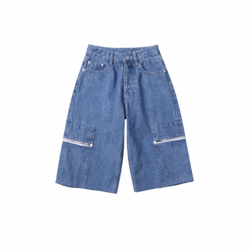 Dame Denim Shorts Løse Ny Stil Cool Løs Lige Høj Talje