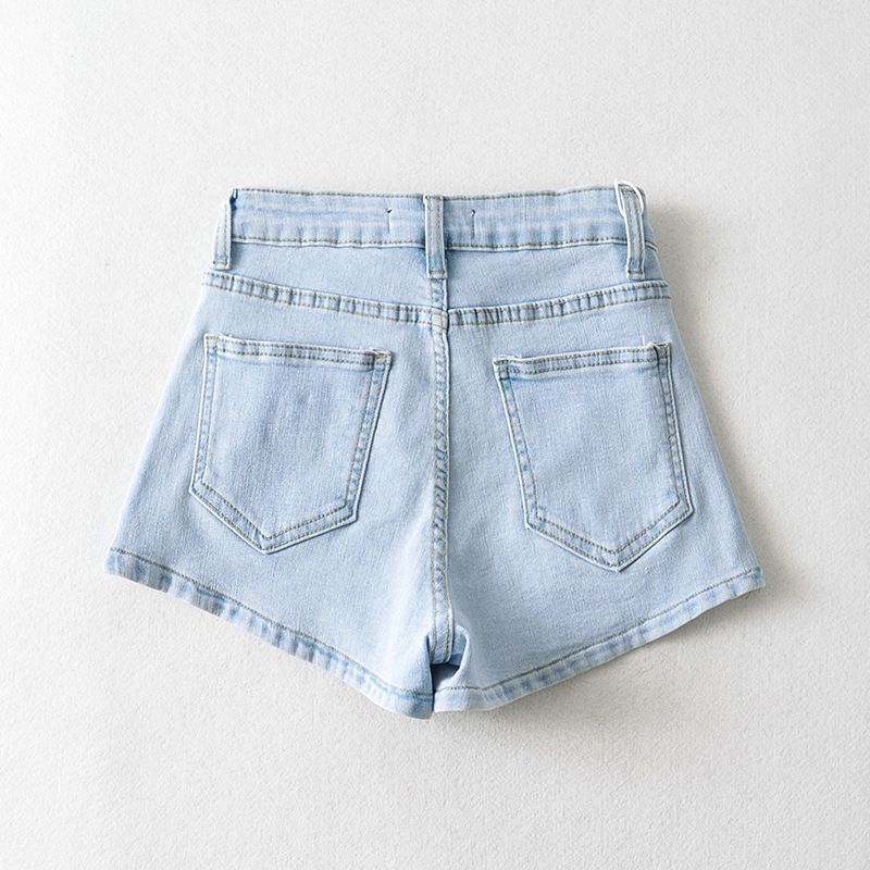 Dame Denim Shorts Med Lange Ben Trendy