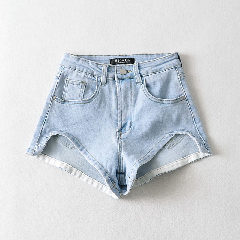 Dame Denim Shorts Med Lange Ben Trendy