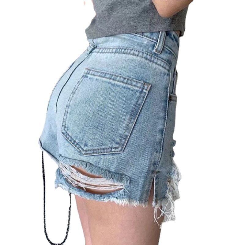 Dame Denim Shorts Tynde Sektion Høj Talje Trendy