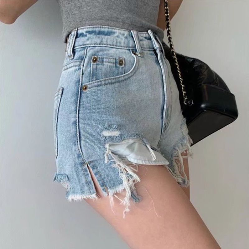 Dame Denim Shorts Tynde Sektion Høj Talje Trendy