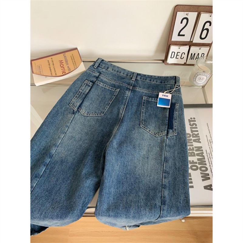 Dame Løse Uformelle Straight Jeans Denim