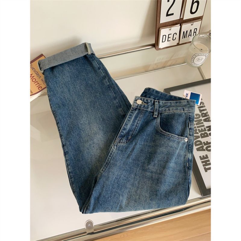 Dame Løse Uformelle Straight Jeans Denim