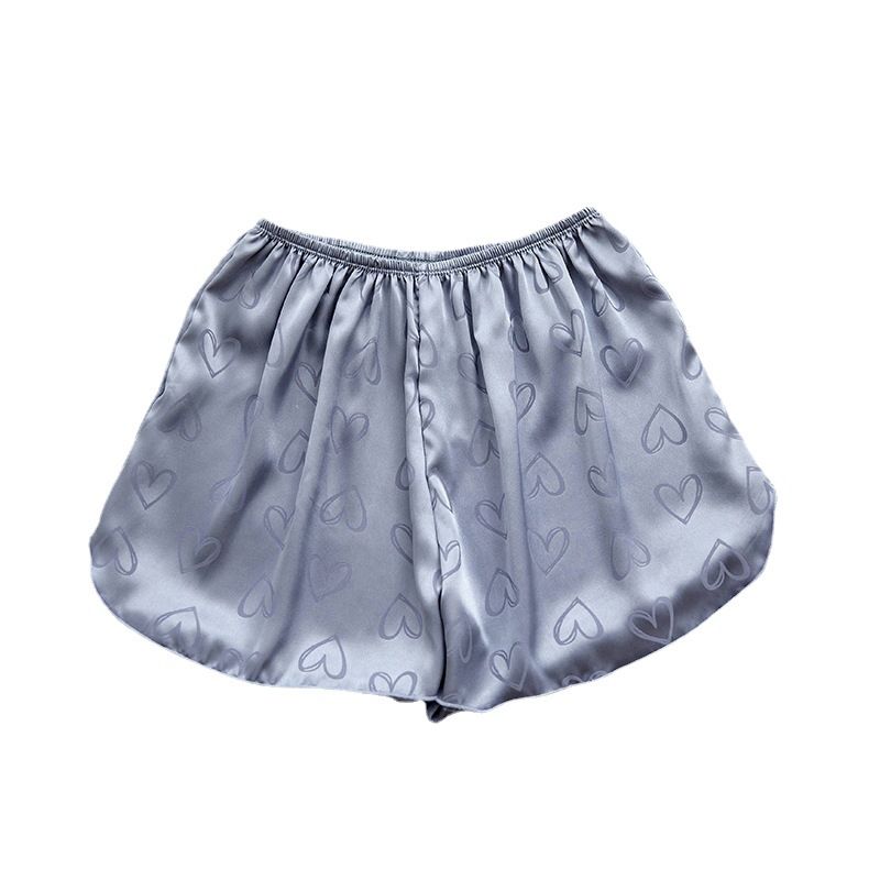 Damemode Jacquard Satin Shorts Løse Tynde Hjemmebukser