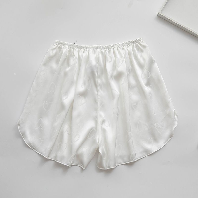 Damemode Jacquard Satin Shorts Løse Tynde Hjemmebukser