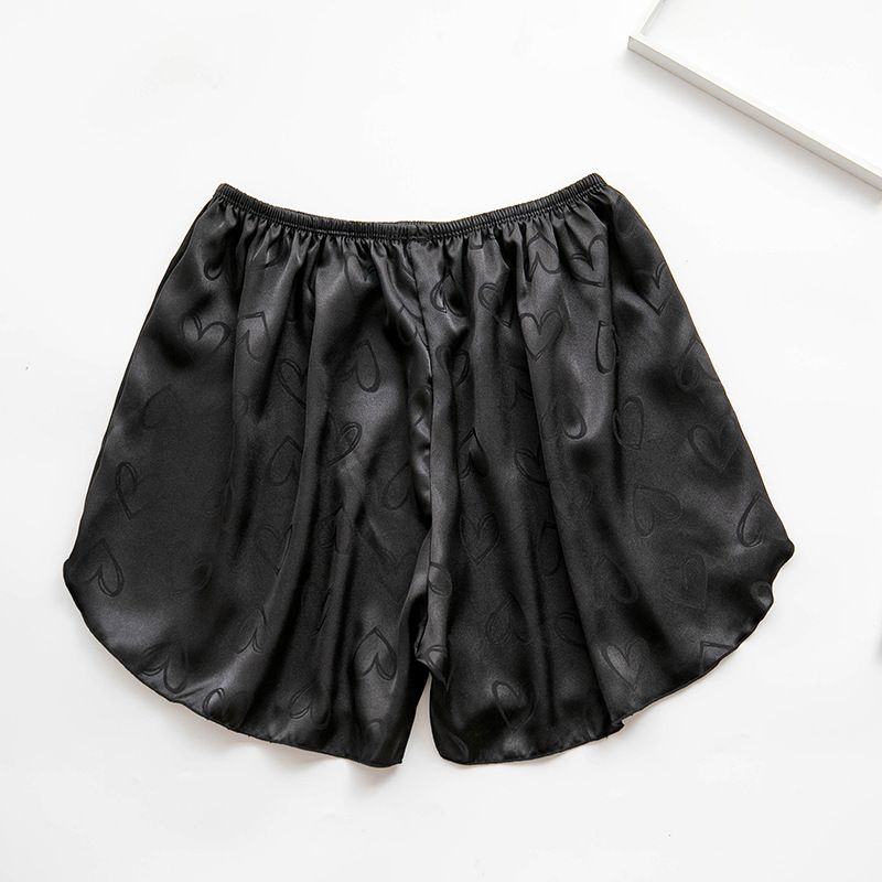 Damemode Jacquard Satin Shorts Løse Tynde Hjemmebukser