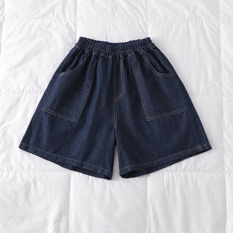 Dameshorts Topsømme Overdimensionerede Lommer Løse Casual Denim