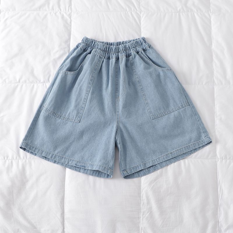 Dameshorts Topsømme Overdimensionerede Lommer Løse Casual Denim