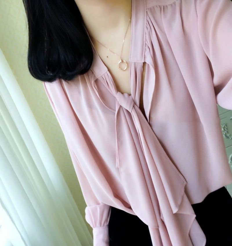 Dameskjorte Løs Chiffon Top