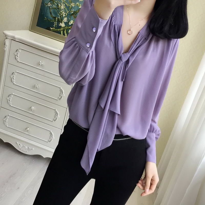 Dameskjorte Løs Chiffon Top