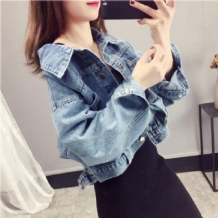 Denimjakke Dame Loose Cropped Jacket