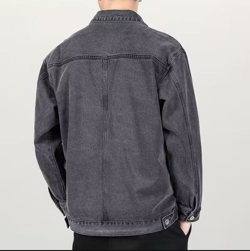 Denimjakke Mænd Trend Casual Lapel Workwear-jakke